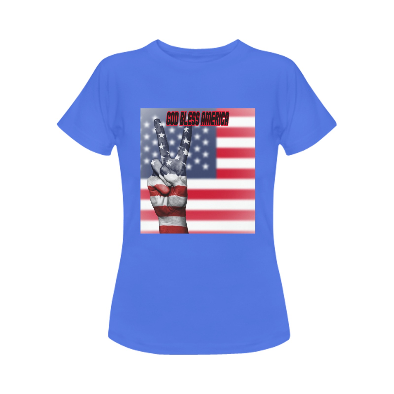 God Bless America Women's T-Shirt in USA Size (Front Printing Only)