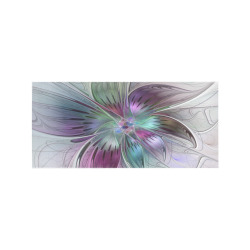 Colorful Abstract Flower Modern Floral Fractal Art Area Rug 7'x3'3''