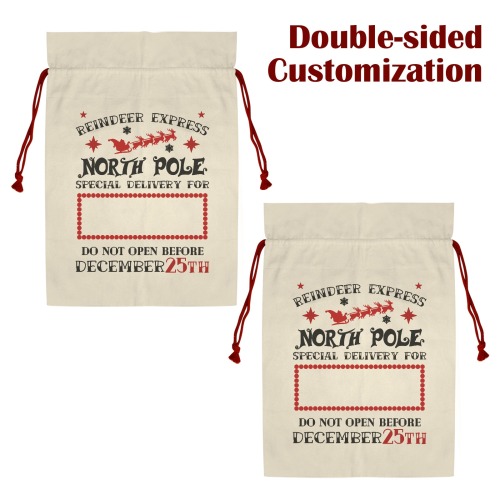 North Pole Express Special Delivery Santa Claus Drawstring Bag 21"x32" (Two Sides Printing)