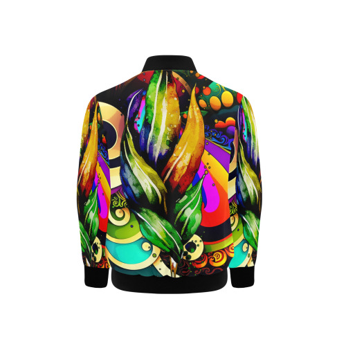Mardi Gras Colorful New Orleans Kids' Bomber Jacket with Pockets (Model H40)
