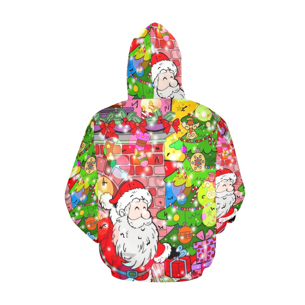 Santa Christmas by Nico Bielow All Over Print Hoodie for Men (USA Size) (Model H13)