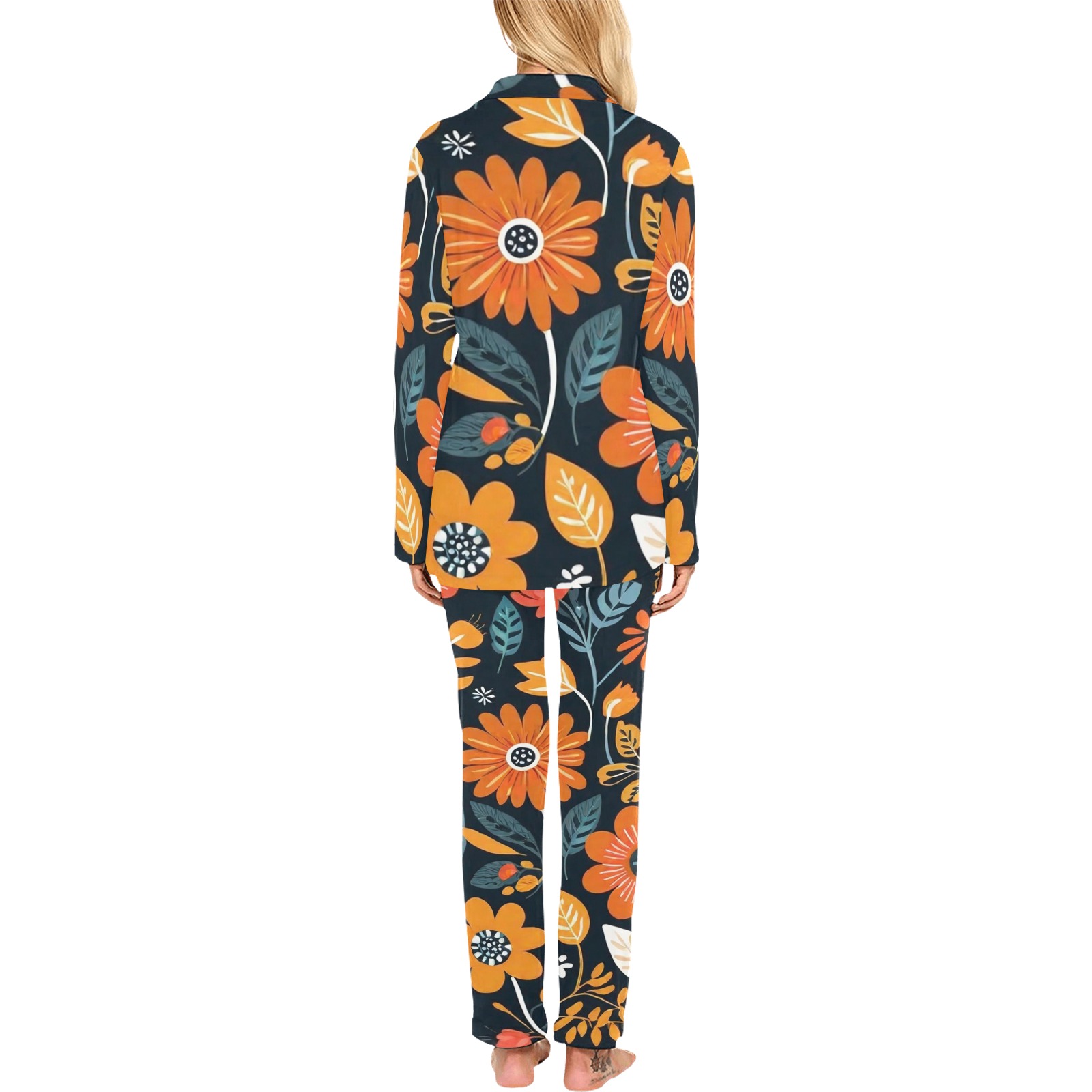 Bohemian Flowers 4 Women's Long Pajama Set