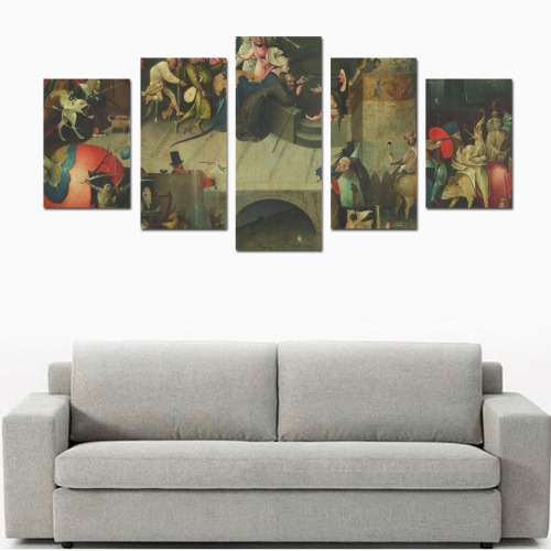 Hieronymus Bosch-The Temptation of St Anthony Canvas Print Sets D (No Frame)