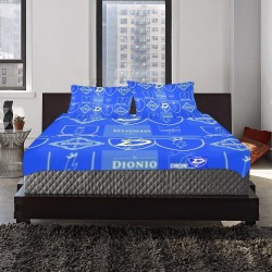 DIONIO Clothing - 3 Piece Bedding Set (Logos Blue) 3-Piece Bedding Set