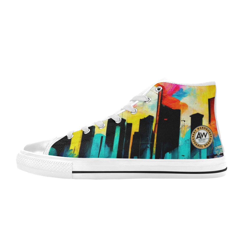 colourful graffiti street #2 Men’s Classic High Top Canvas Shoes (Model 017)
