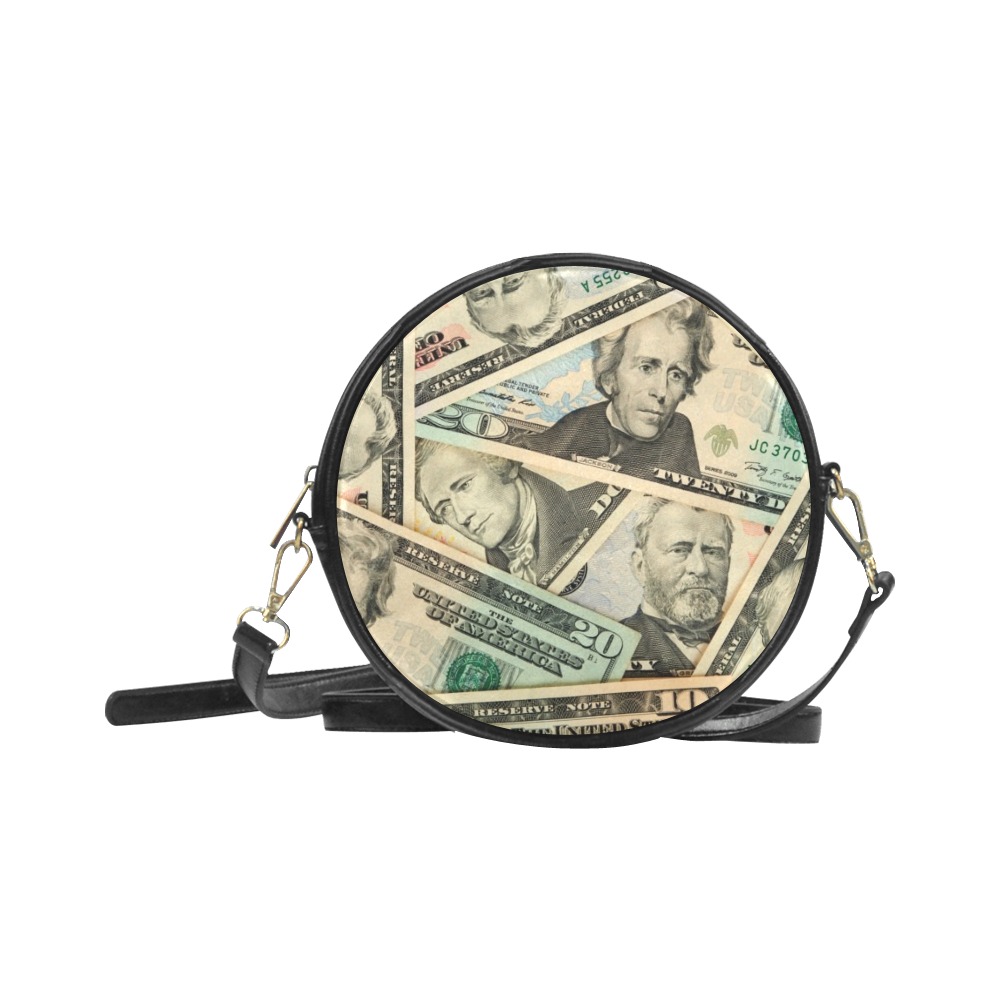 US PAPER CURRENCY Round Sling Bag (Model 1647)