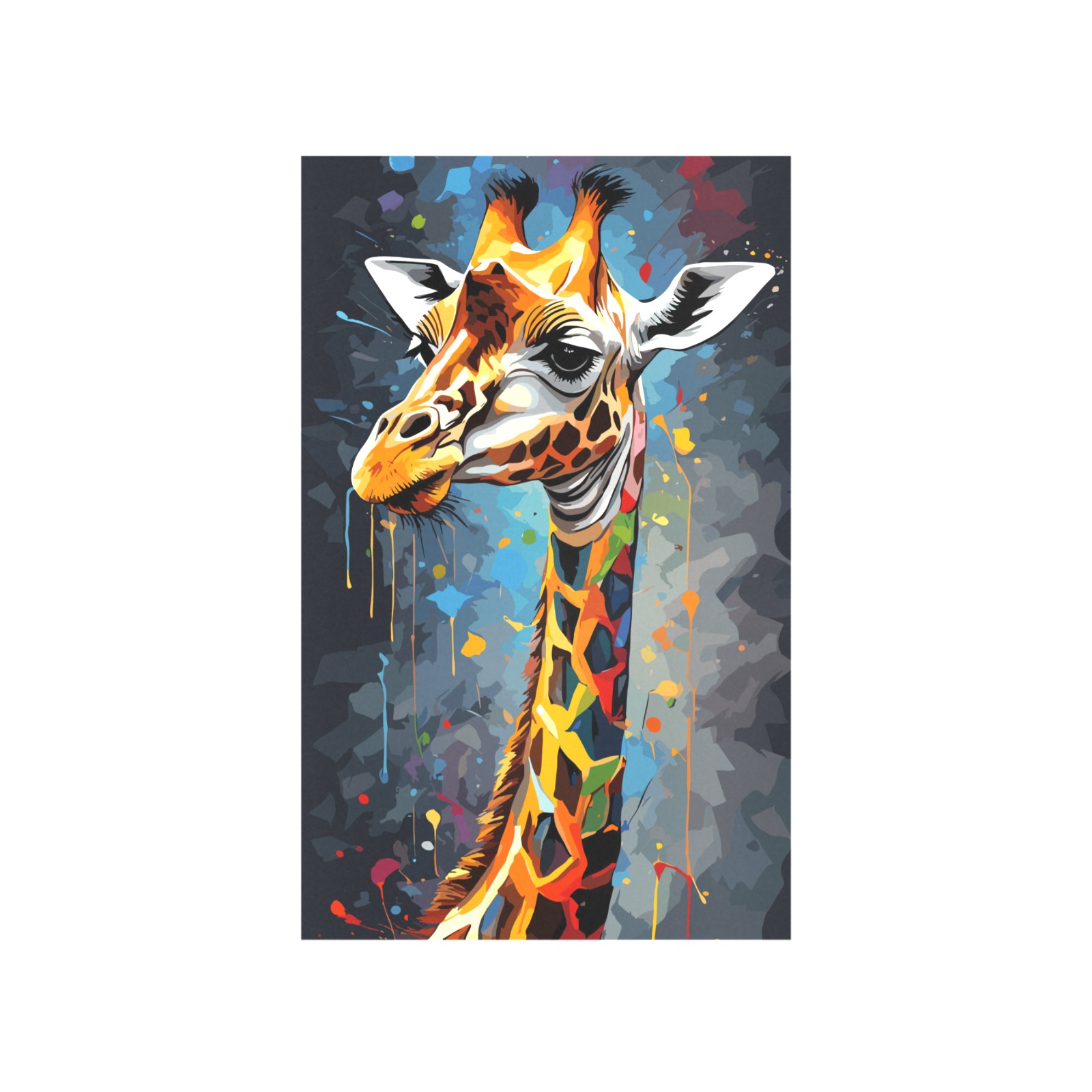 Awesome giraffe animal, cool colorful fantasy art Art Print 19‘’x28‘’