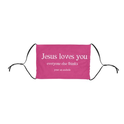 Jesus loves you Flat Mouth Mask with Drawstring