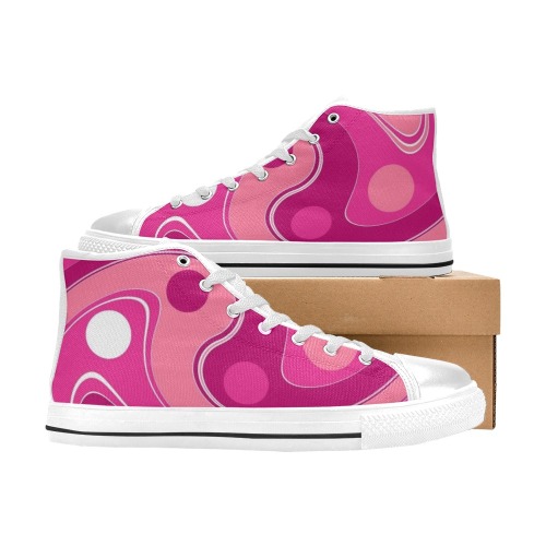 IN THE PINK-122 ALT High Top Canvas Shoes for Kid (Model 017)