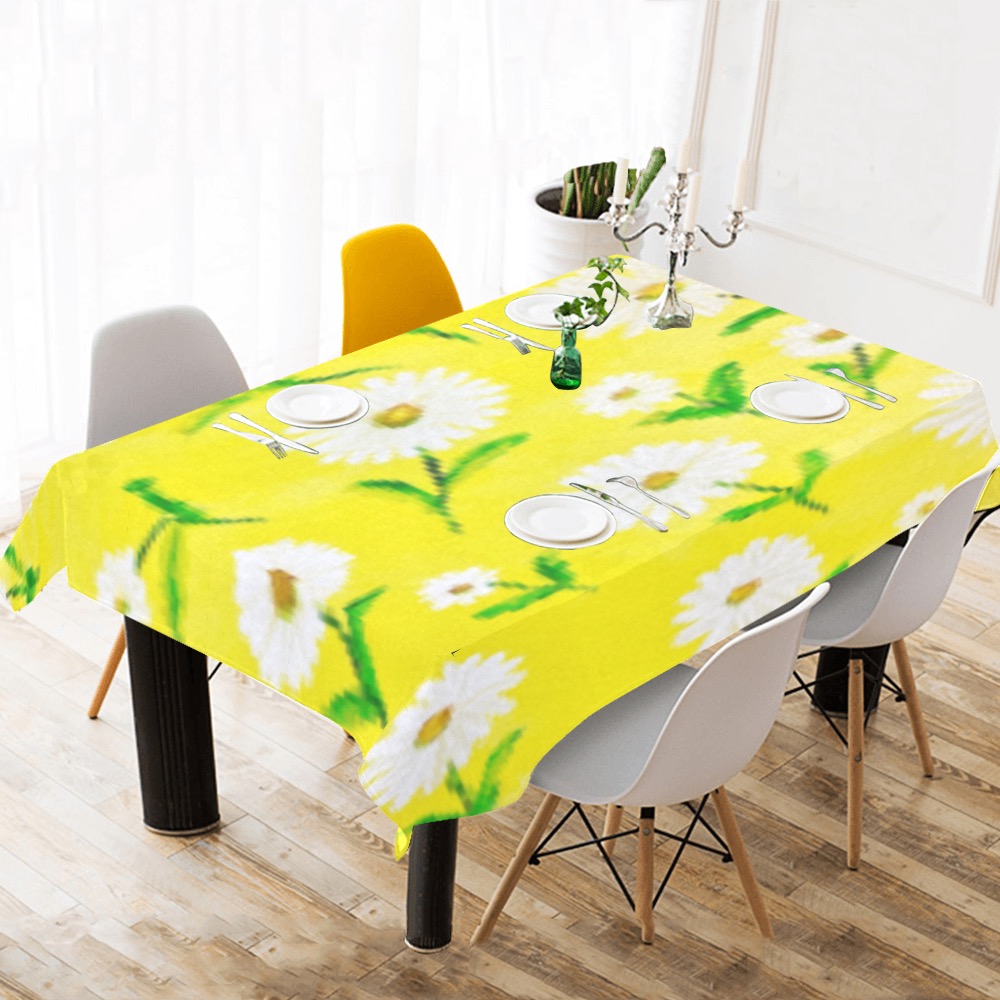 Daisy Cotton Linen Tablecloth 60"x120"
