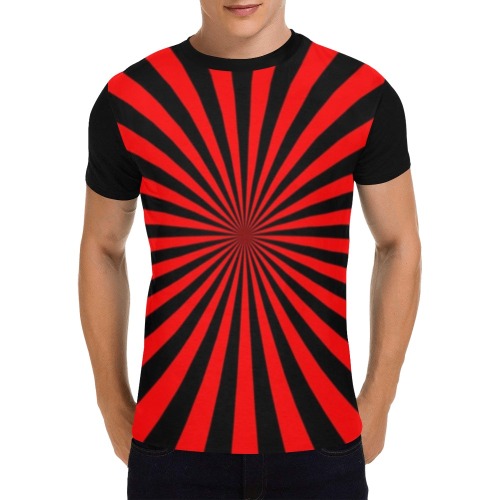 RR BURNOUT Red All Over Print T-Shirt for Men (USA Size) (Model T40)