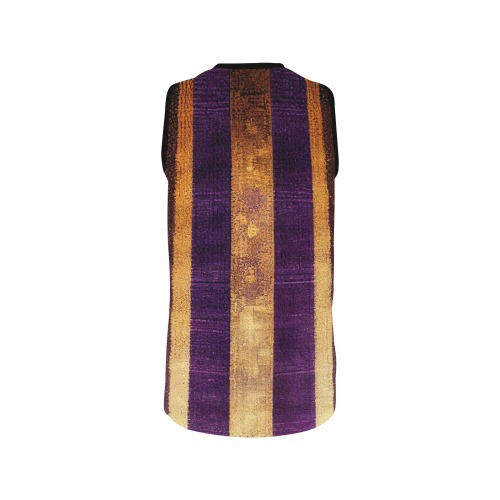 vertical striped pattern, violet and gold All Over Print Basketball Jersey