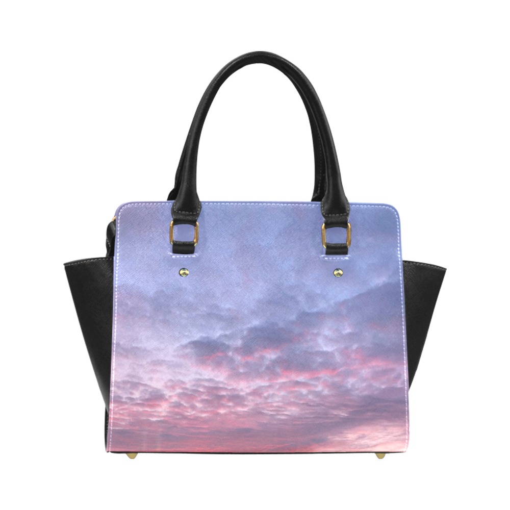 Morning Purple Sunrise Collection Classic Shoulder Handbag (Model 1653)