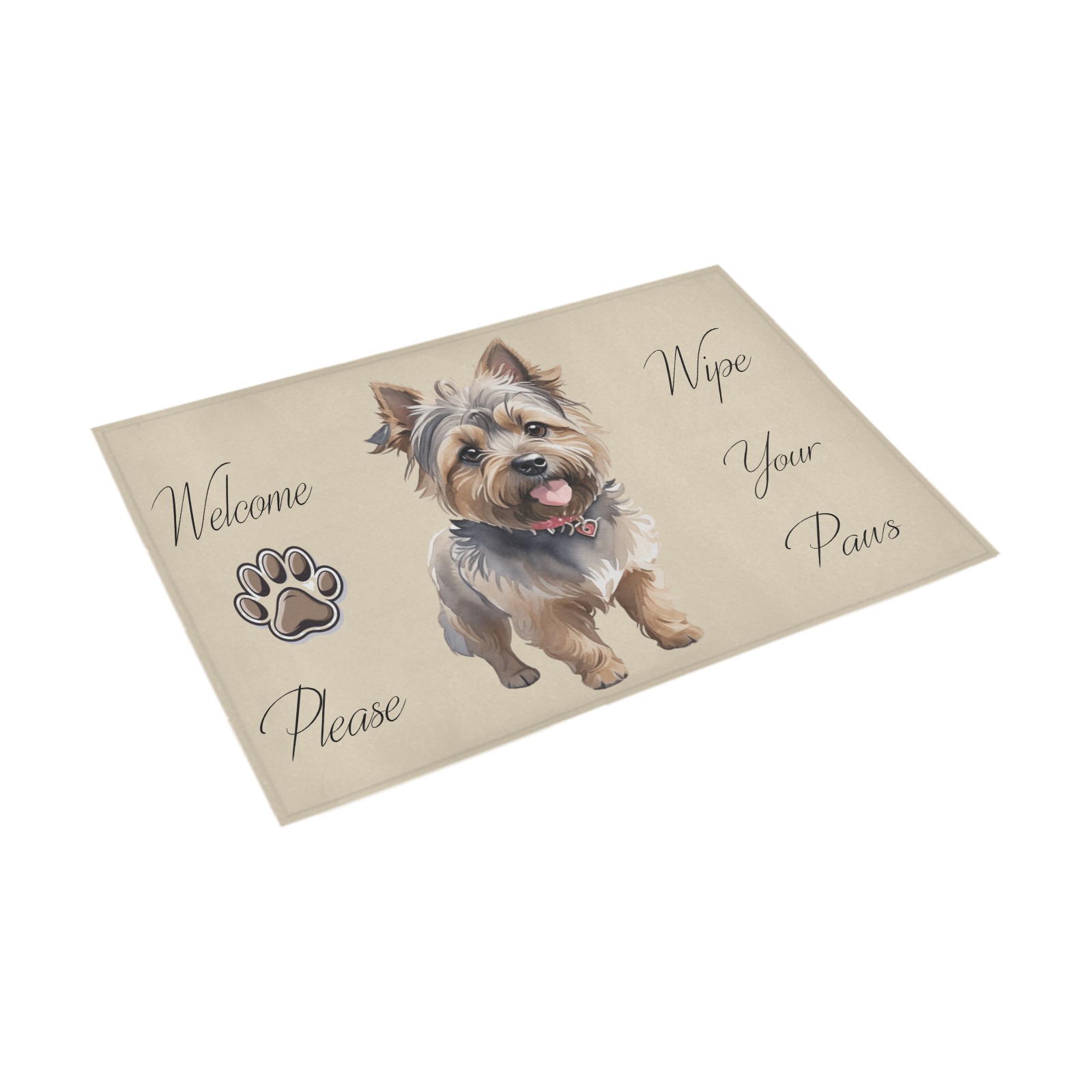 Cairn Terrier Please Wipe Your Paws Azalea Doormat 30" x 18" (Sponge Material)