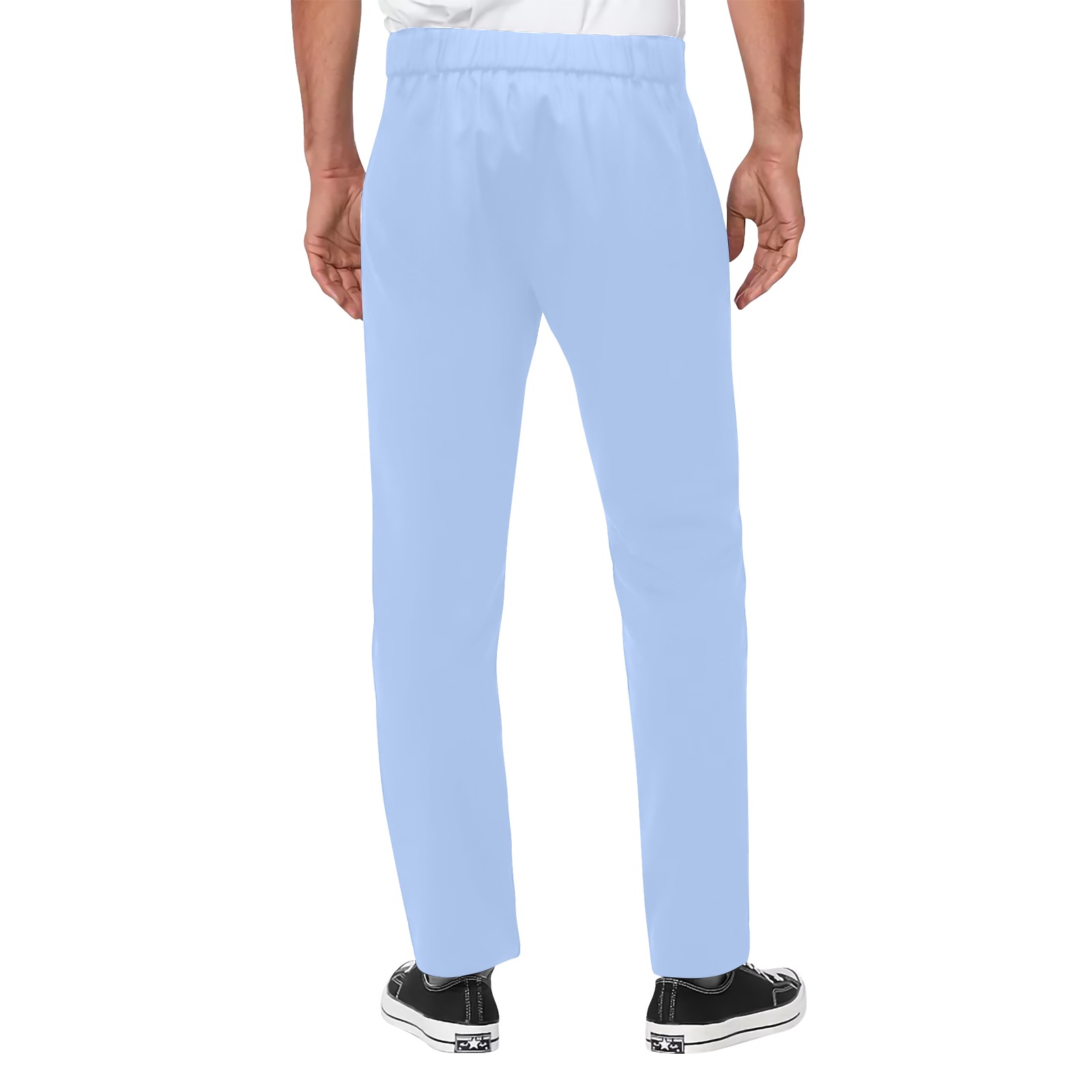 sky blue Men's All Over Print Casual Trousers (Model L68)