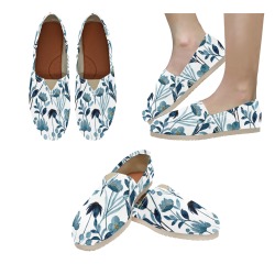 Beautiful Blue Flowers Women's Classic Canvas Slip-On (Model 1206)