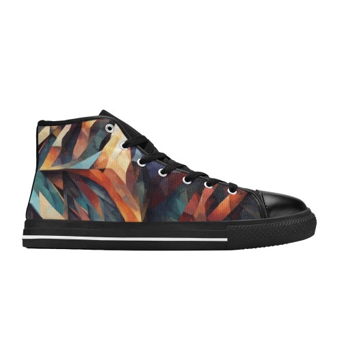Abstract art of a compass. Cool geometric shapes Women's Classic High Top Canvas Shoes (Model 017)