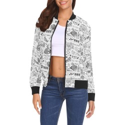 Inspirational tattoo pattern BL 2 All Over Print Bomber Jacket for Women (Model H19)