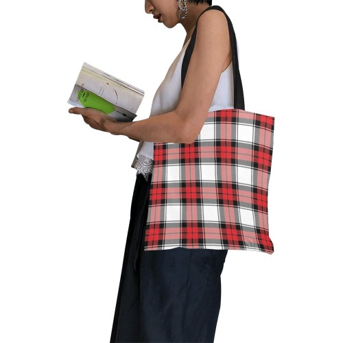 Red Plaid Small Tote All Over Print Canvas Tote Bag/Small (Model 1697)