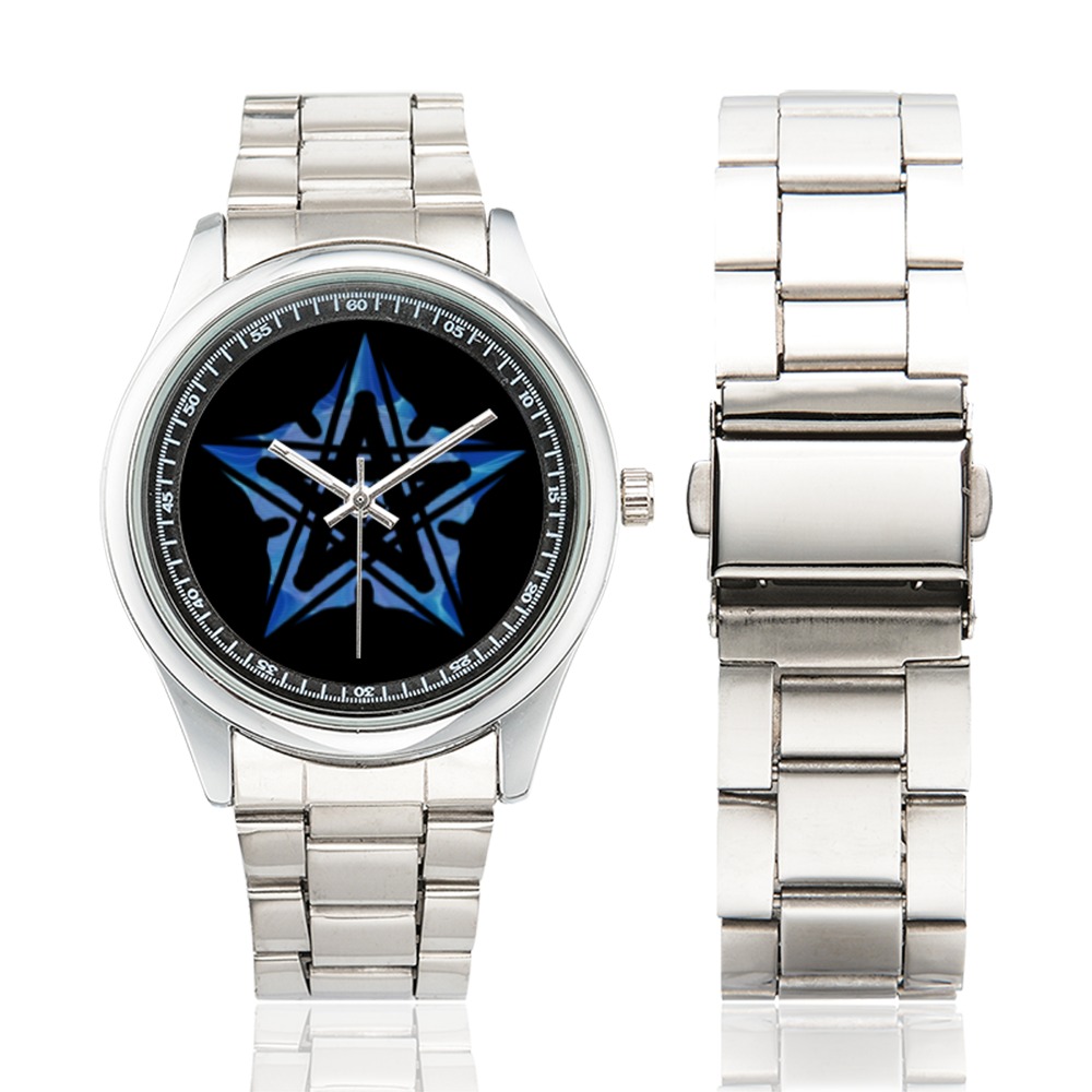 Blue flame star watch Men's Stainless Steel Watch(Model 104)