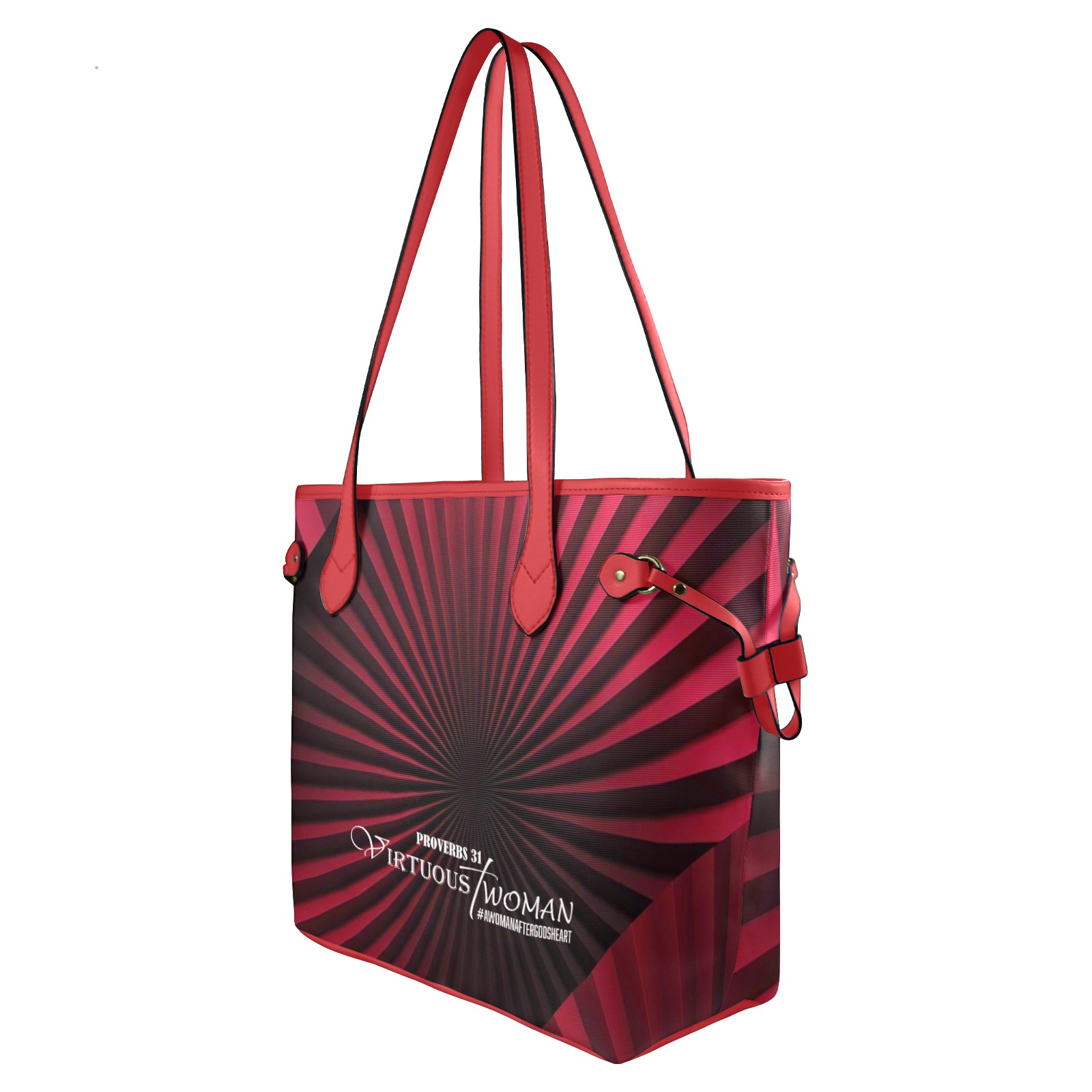 PAPER FAN CANVAS RED BAG Clover Canvas Tote Bag (Model 1661)