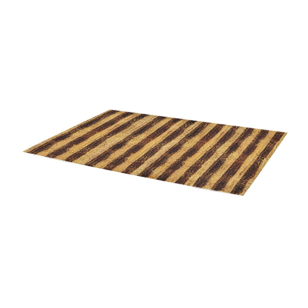 gold and brown  striped pattern Area Rug 9'6''x3'3''