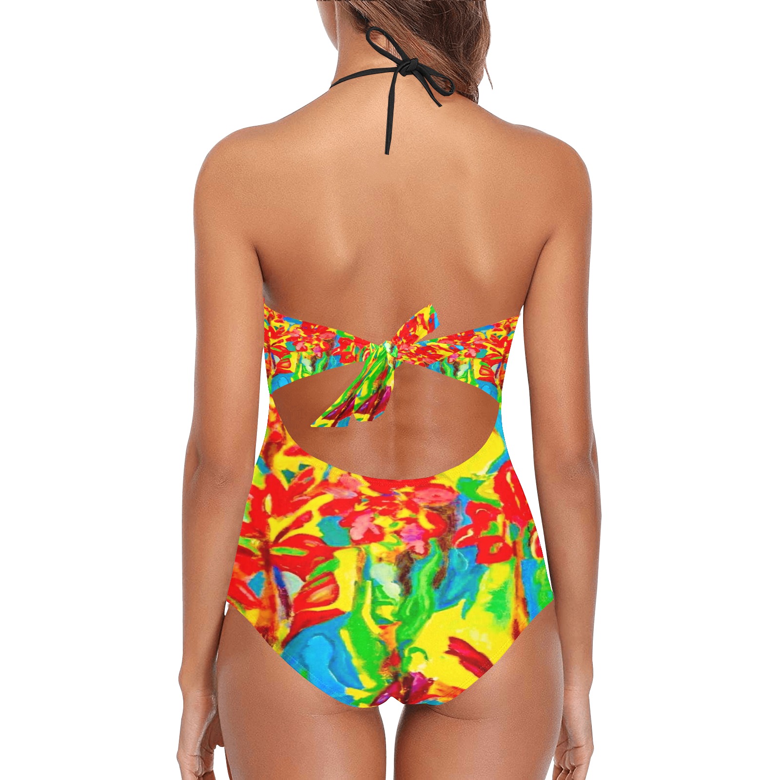 Flamboyan Collection Lace Band Embossing Swimsuit (Model S15)