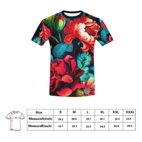 flowers botanic art (6) all over print tshirt All Over Print T-Shirt for Men (USA Size) (Model T40)