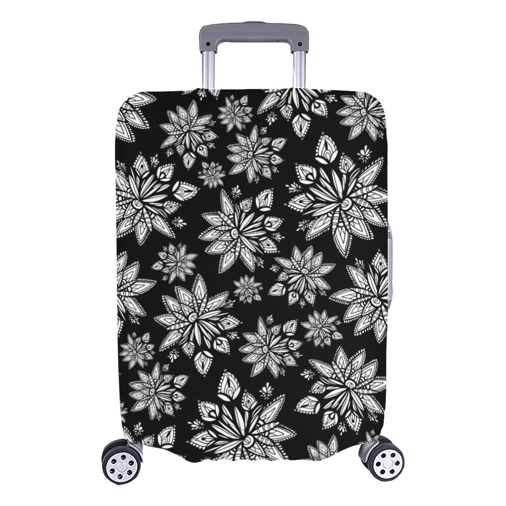 Creekside Floret pattern black Luggage Cover/Large 26"-28"