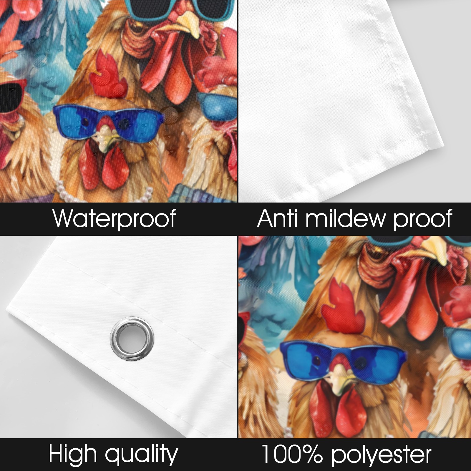 Cool Chicks Shower Curtain Shower Curtain 72" x 72"