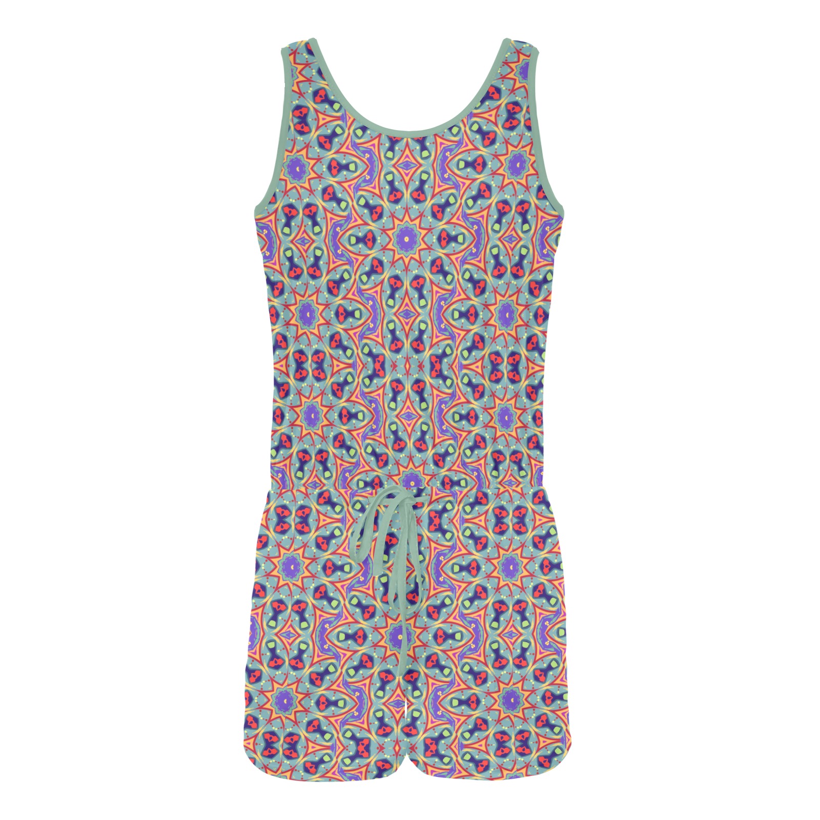 wowowow 2 All Over Print Vest Short Jumpsuit