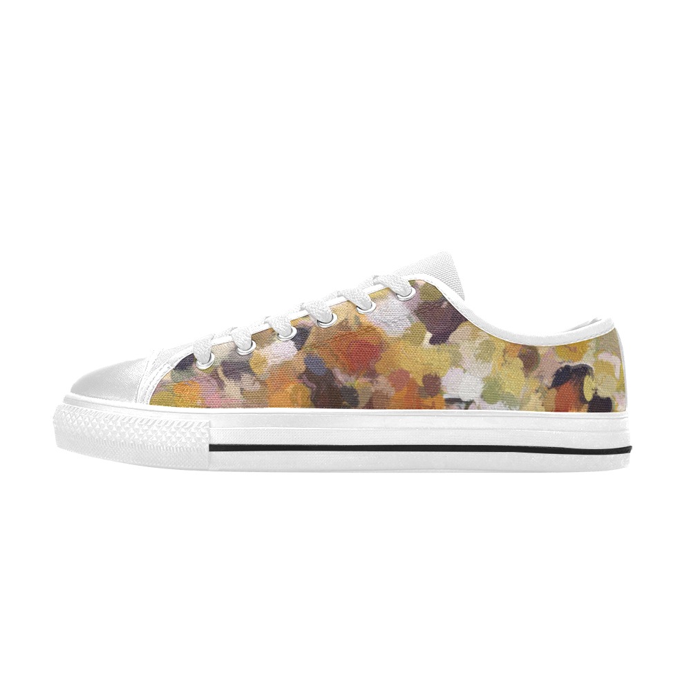 Autumn Oil Abstract Women's Classic Canvas Shoes (Model 018)