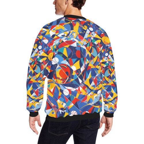 Charming geometric colorful abstract fantasy. Men's Oversized Fleece Crew Sweatshirt (Model H18)