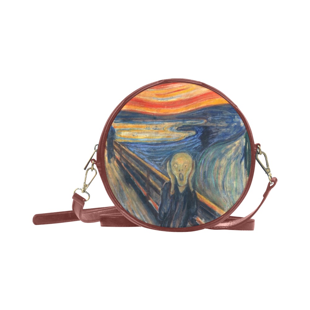 Edvard Munch-The scream Round Sling Bag (Model 1647)