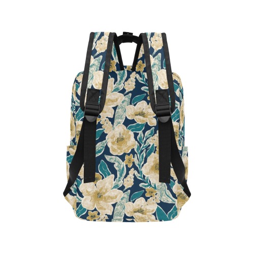 Painted Flowers Twin Handle Backpack (Model 1732)