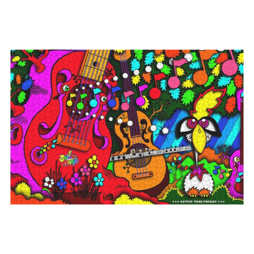 ITEM 43 _ PUZZLE - GUITAR TREE FOREST 1000-Piece Wooden Photo Puzzles