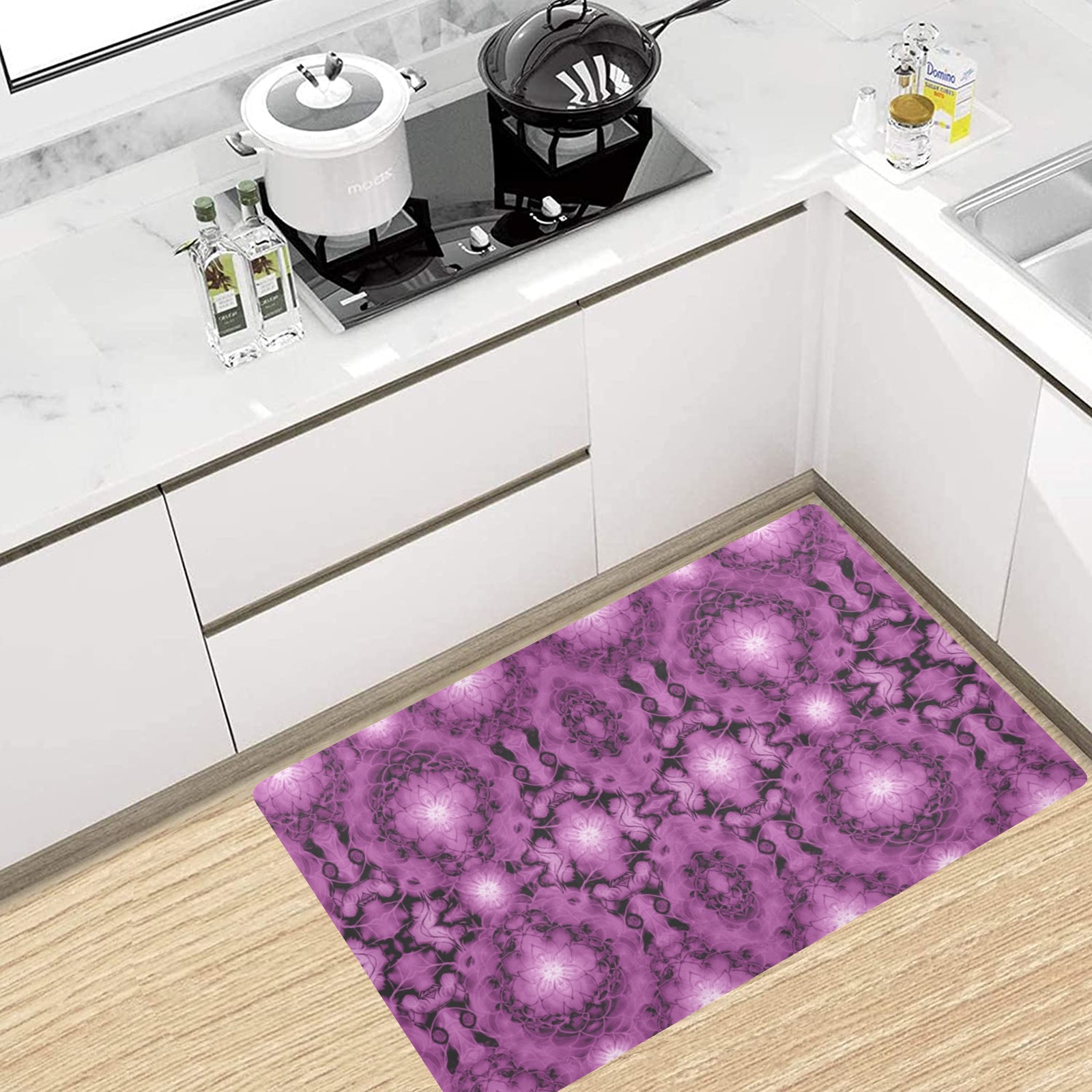 Nidhi decembre 2014-pattern 7-44x55 inches-purple Kitchen Mat 32"x20"