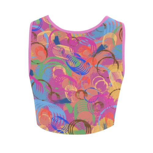 Paint and Rings Abstract Women's Crop Top (Model T42)