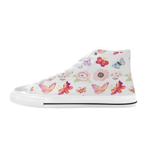 butterfly art High Top Canvas Shoes for Kid (Model 017)