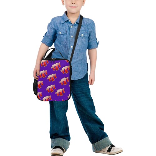 Las Vegas Sevens 777 / Purple All Over Print Crossbody Lunch Bag for Kids (Model 1722)