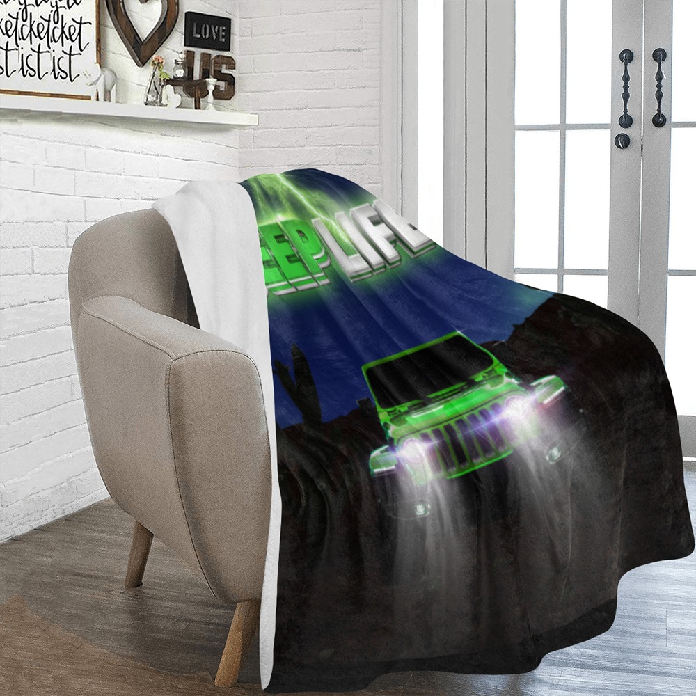 JeepLife-lightning-green Ultra-Soft Micro Fleece Blanket 60"x80"