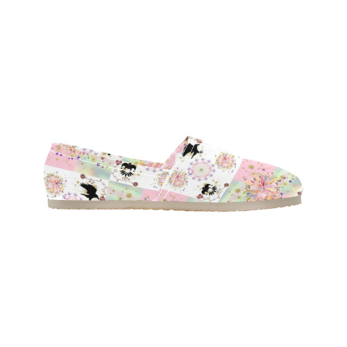 Secret Garden With Harlequin and Crow Patch Artwork Women's Classic Canvas Slip-On (Model 1206)