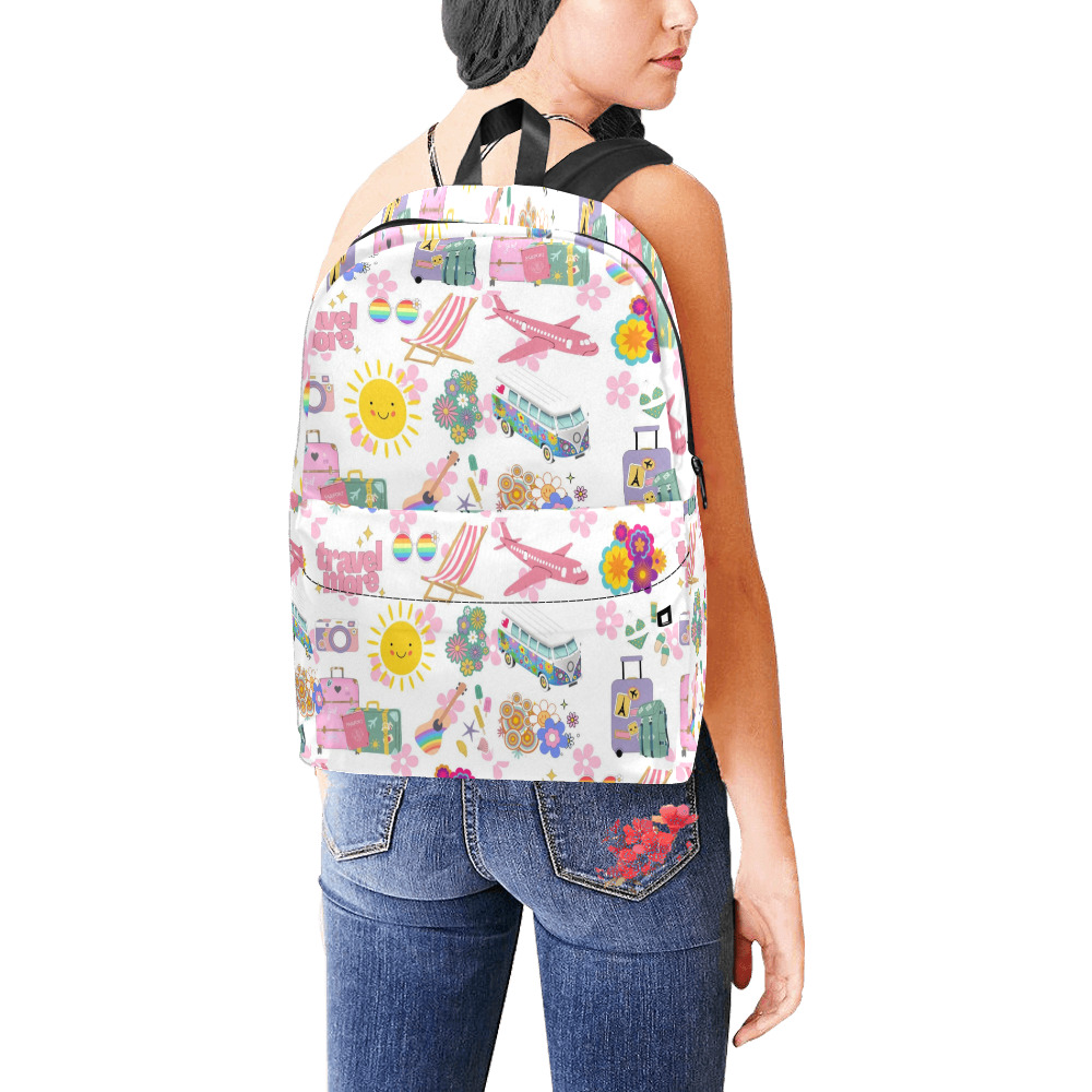 Hippie Summer Holiday Travel Vacation Artwork Design Unisex Classic Backpack (Model 1673)