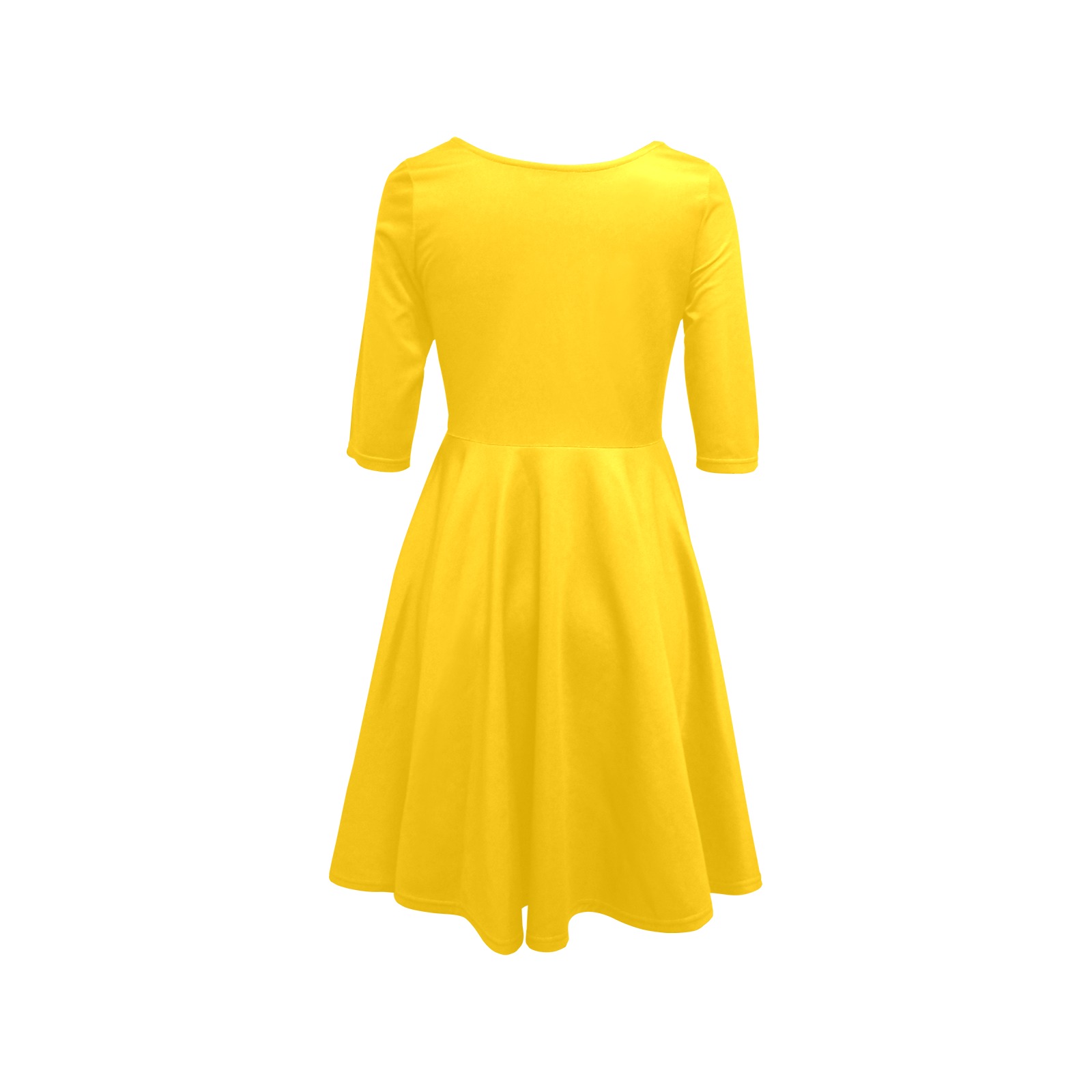 color mango Half Sleeve Skater Dress (Model D61)