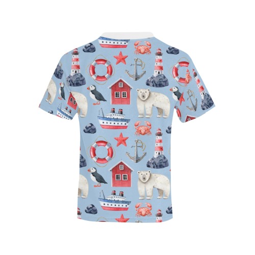 Polarbear, Penguin and Lighthouse Kids' All Over Print T-shirt (Model T65)