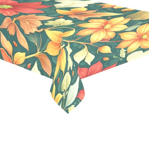 Fabulous Florals 9 Cotton Linen Tablecloth 60"x120"