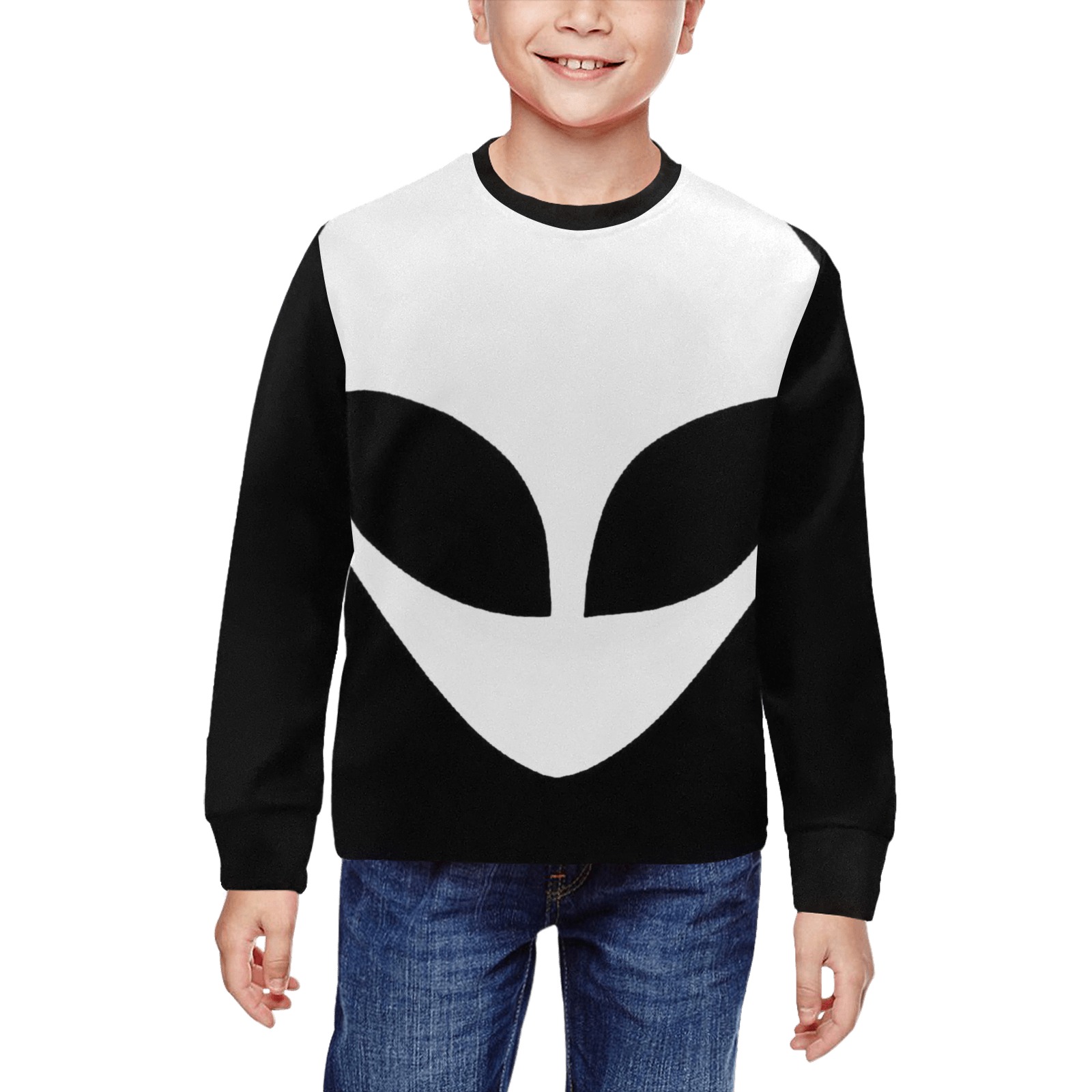 Alien 1 All Over Print Crewneck Sweatshirt for Kids (Model H29)