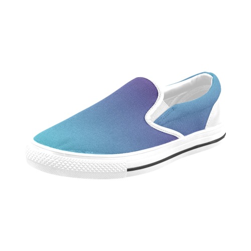 blu mau white Men's Slip-on Canvas Shoes (Model 019)