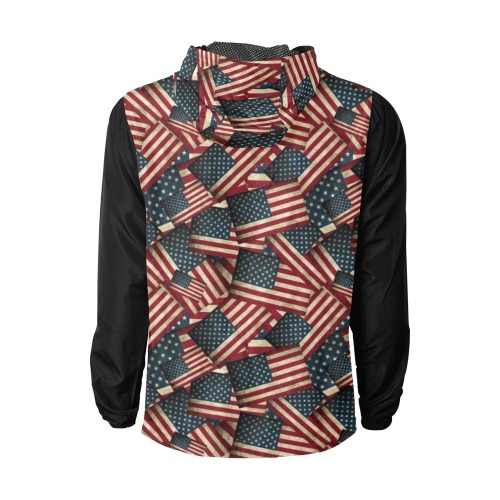 Patriotic USA American Flag Art Vest Style Unisex All Over Print Windbreaker (Model H23)