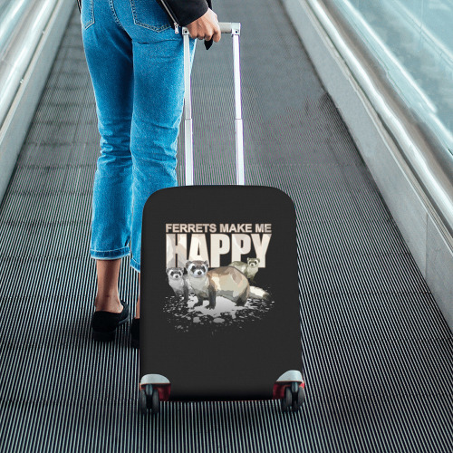 Ferrets Make Me Happy Luggage Cover/Small 18"-21"